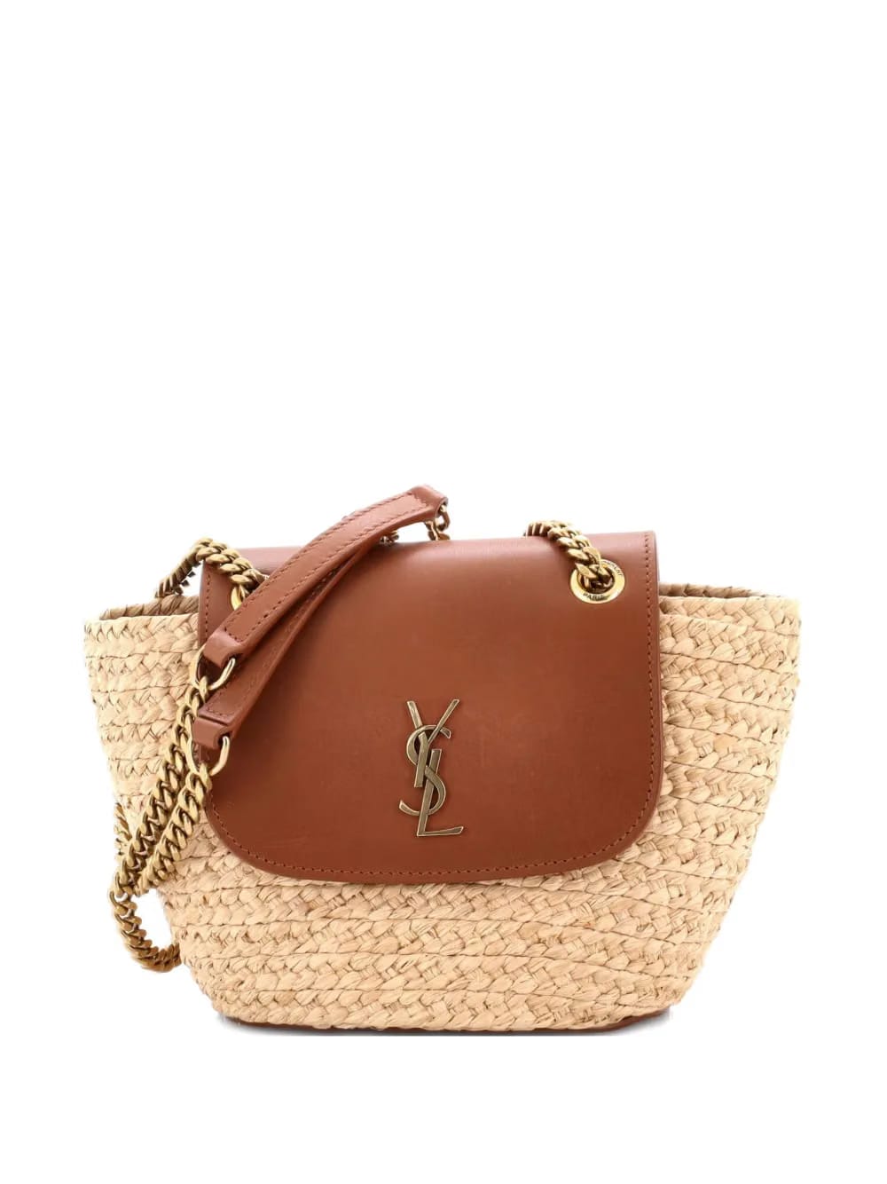 Manon Basket Bag Raffia with Leather Mini shoulder bag