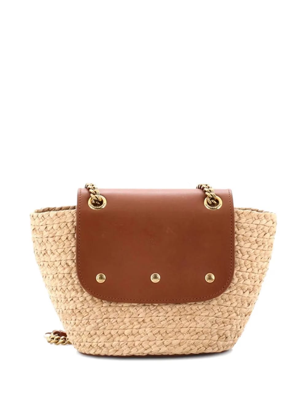 Manon Basket Bag Raffia with Leather Mini shoulder bag