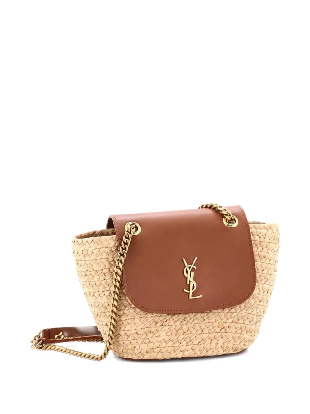 Manon Basket Bag Raffia with Leather Mini shoulder bag