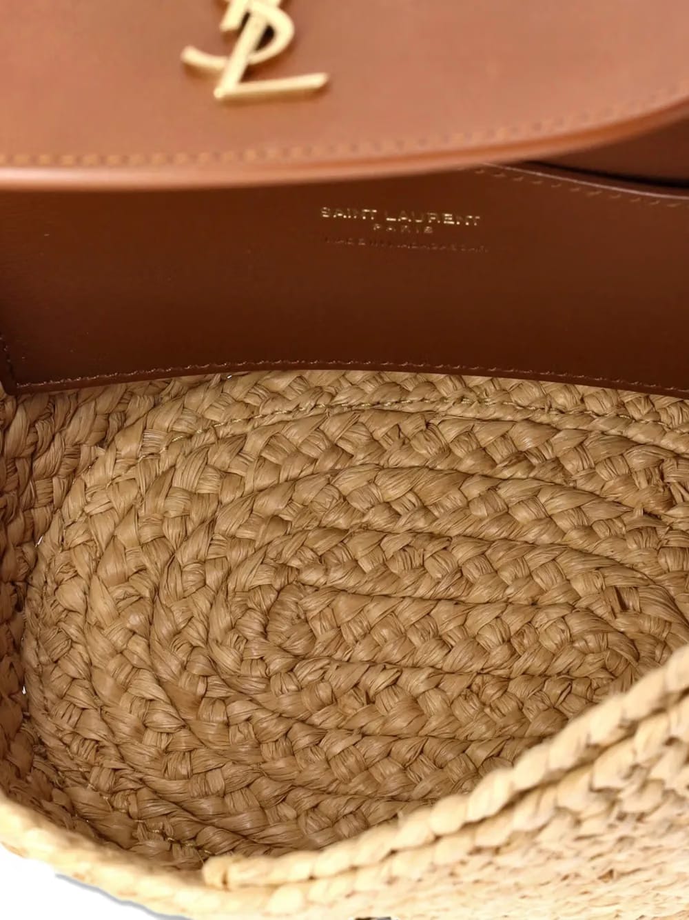 Manon Basket Bag Raffia with Leather Mini shoulder bag