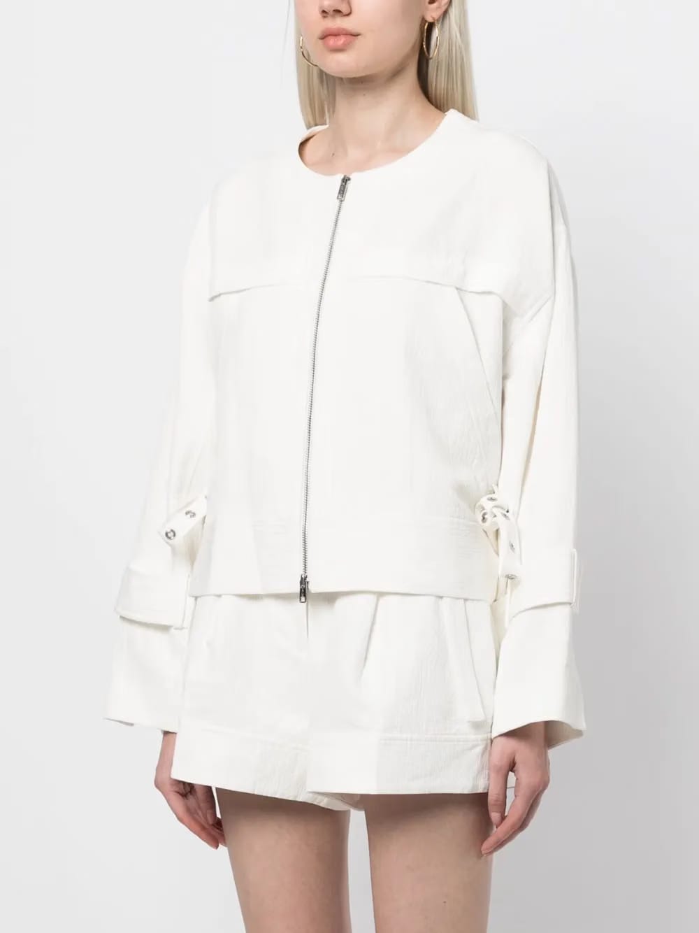 boxy cotton-linen utility jacket