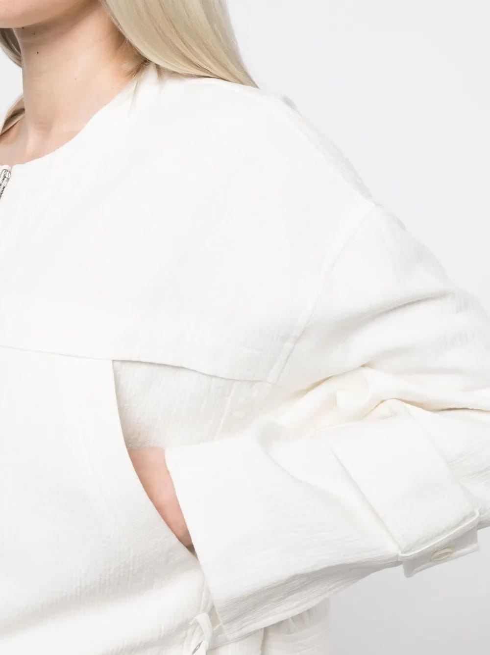 boxy cotton-linen utility jacket