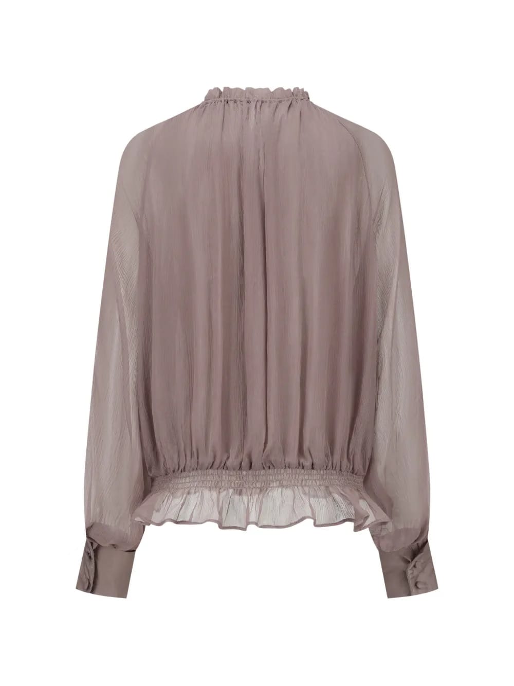 ruffled silk shirt