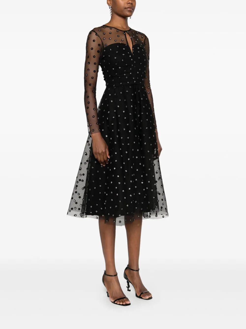 polka-dot midi dress