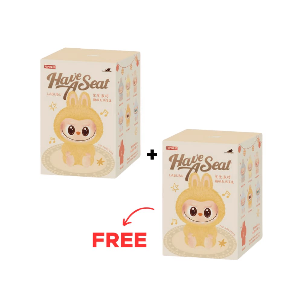  BUY 1 GET 1 FREE - Pop Mart Labubu The Monsters Have a Seat Vinyl Plush Sealed Case Pack of 1+1