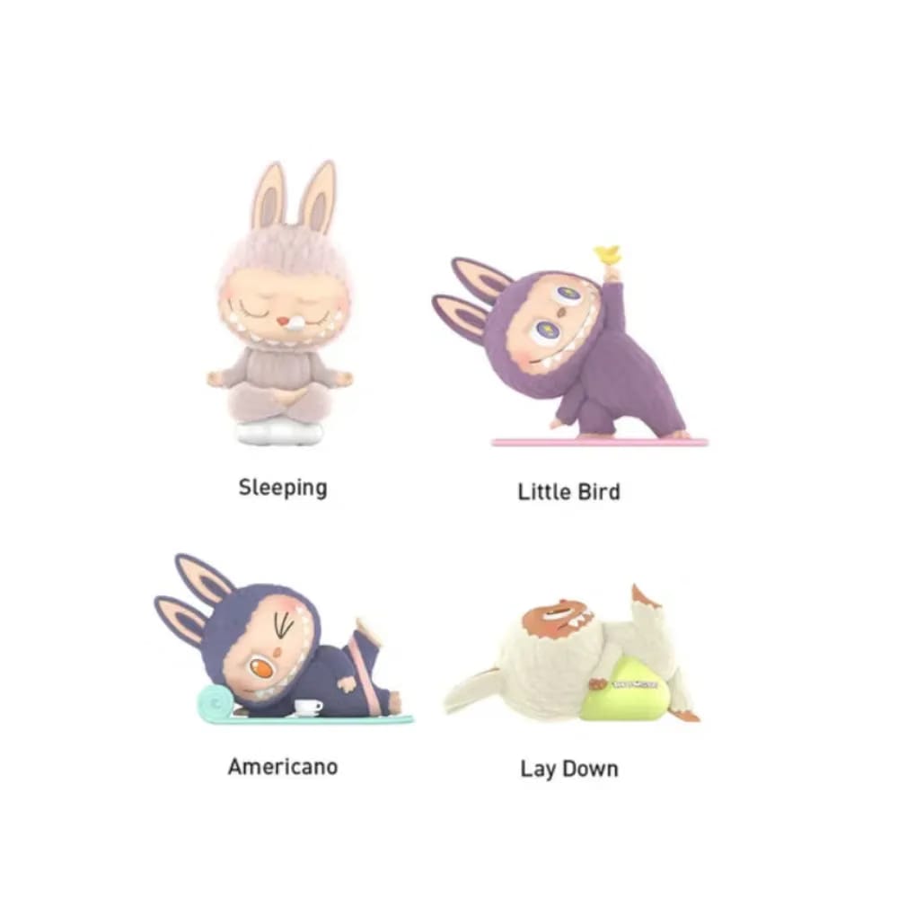 Pop Mart Labubu The Monsters Lazy Yoga Series Figures Sealed Case