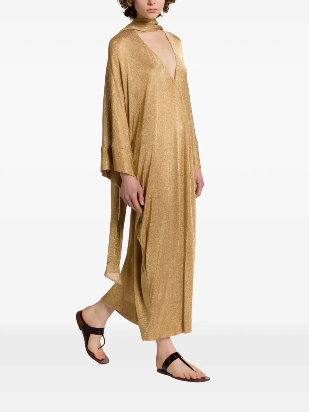 V-neck split kaftan