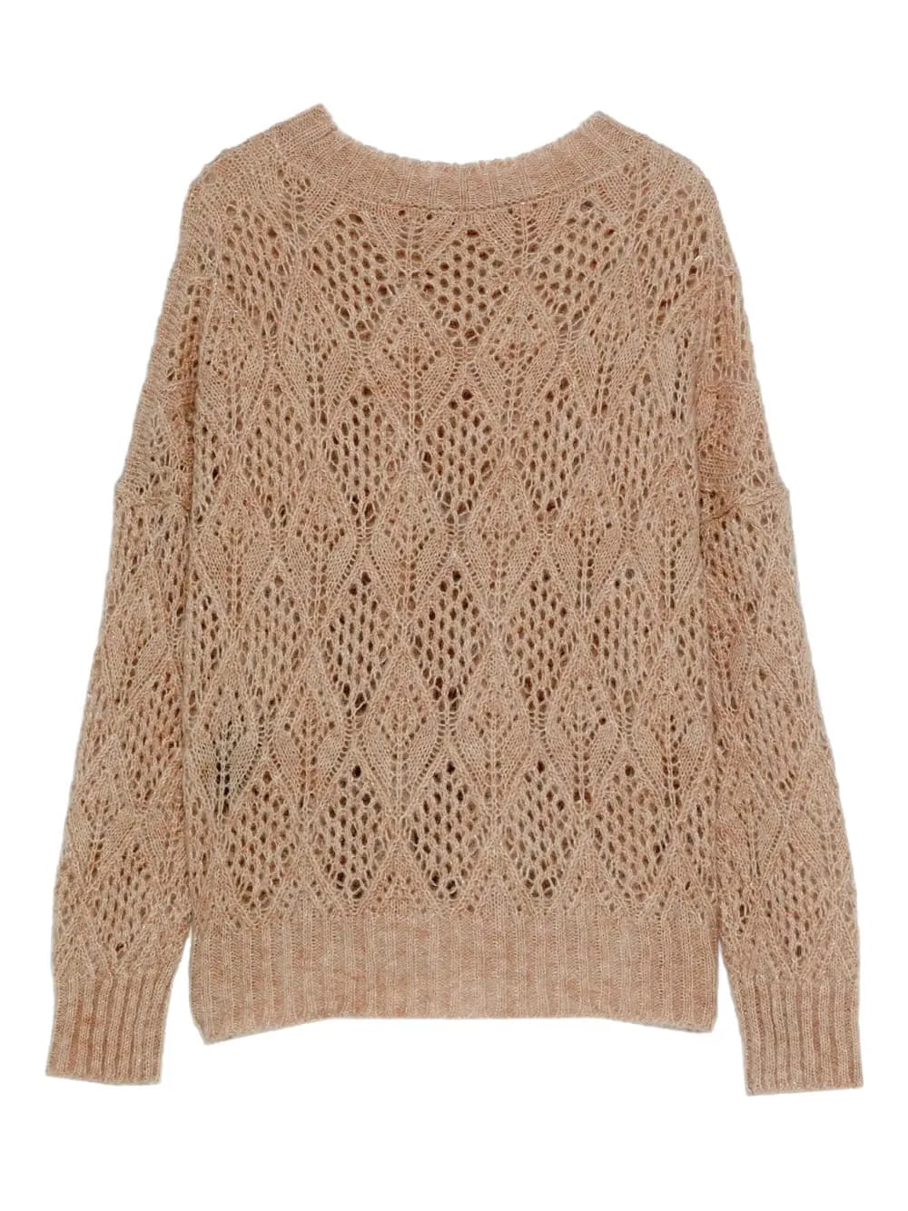 open-knit round-neck sweater