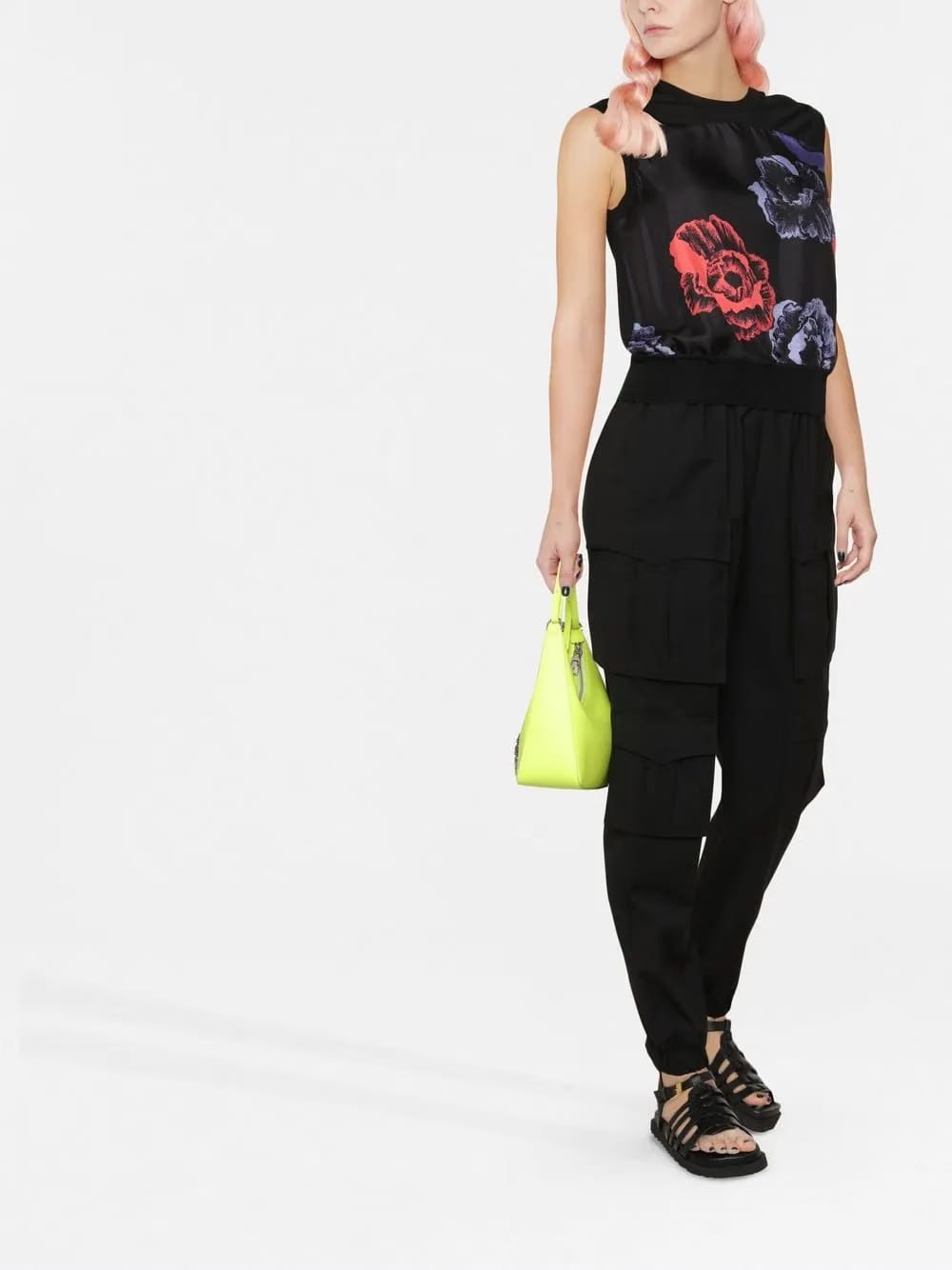 floral-print sleeveless top