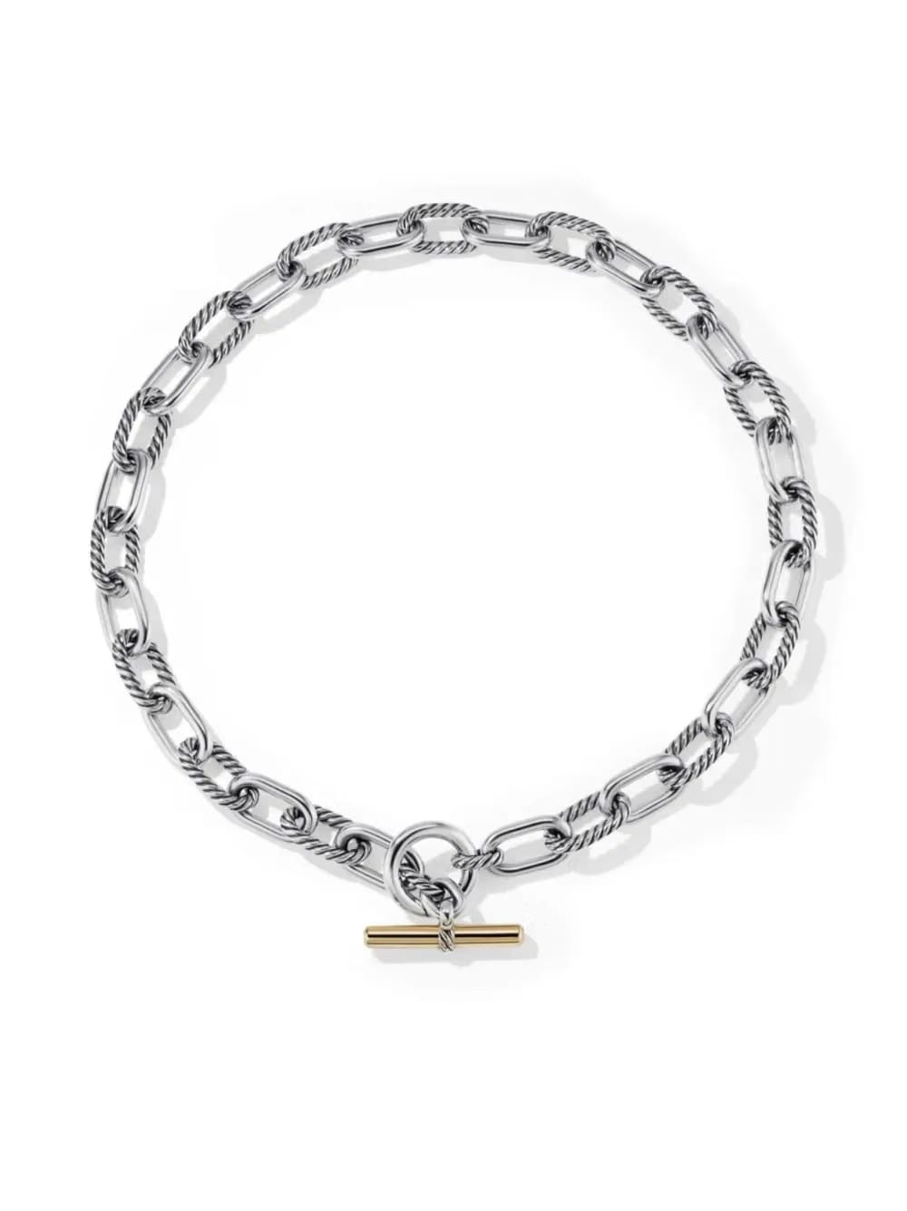 18kt yellow gold and silver Madison Toggle chain necklace (11mm)