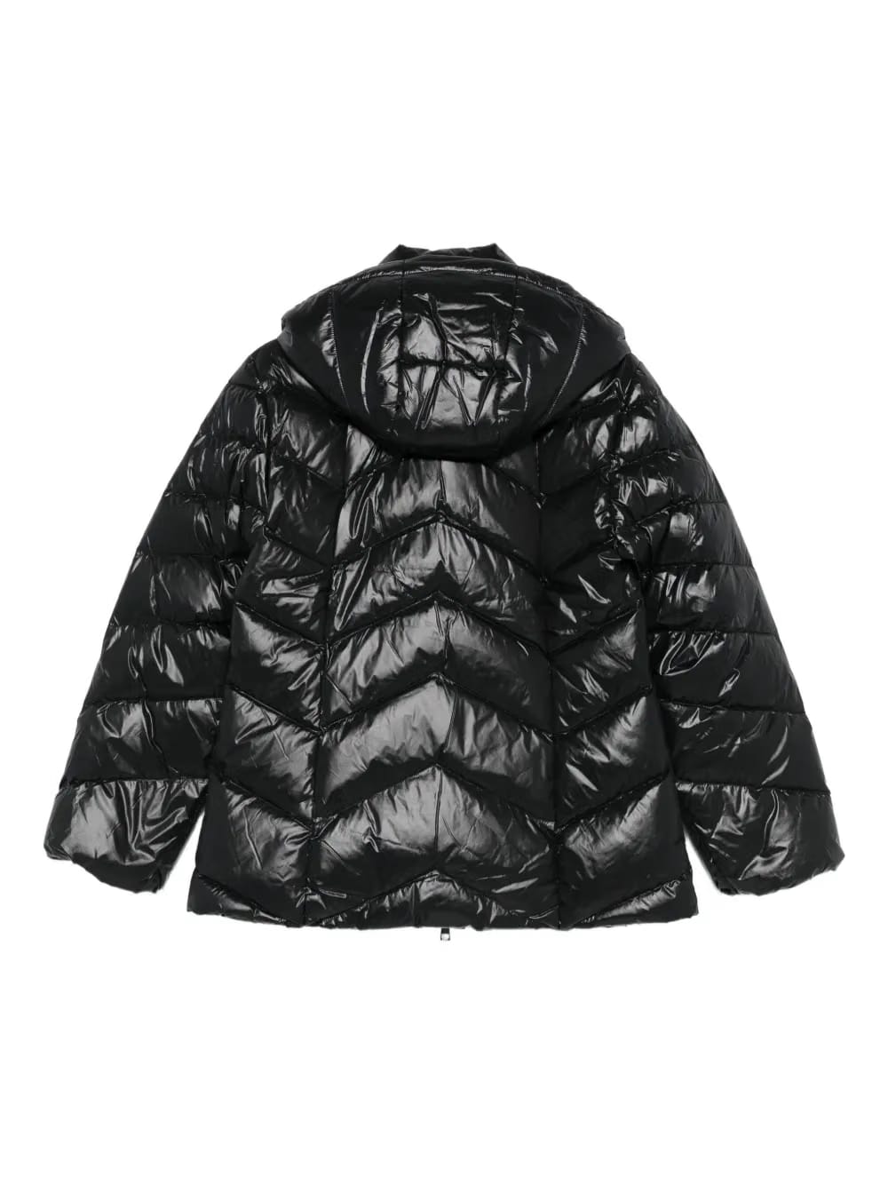 quilted-pattern hooded jacket