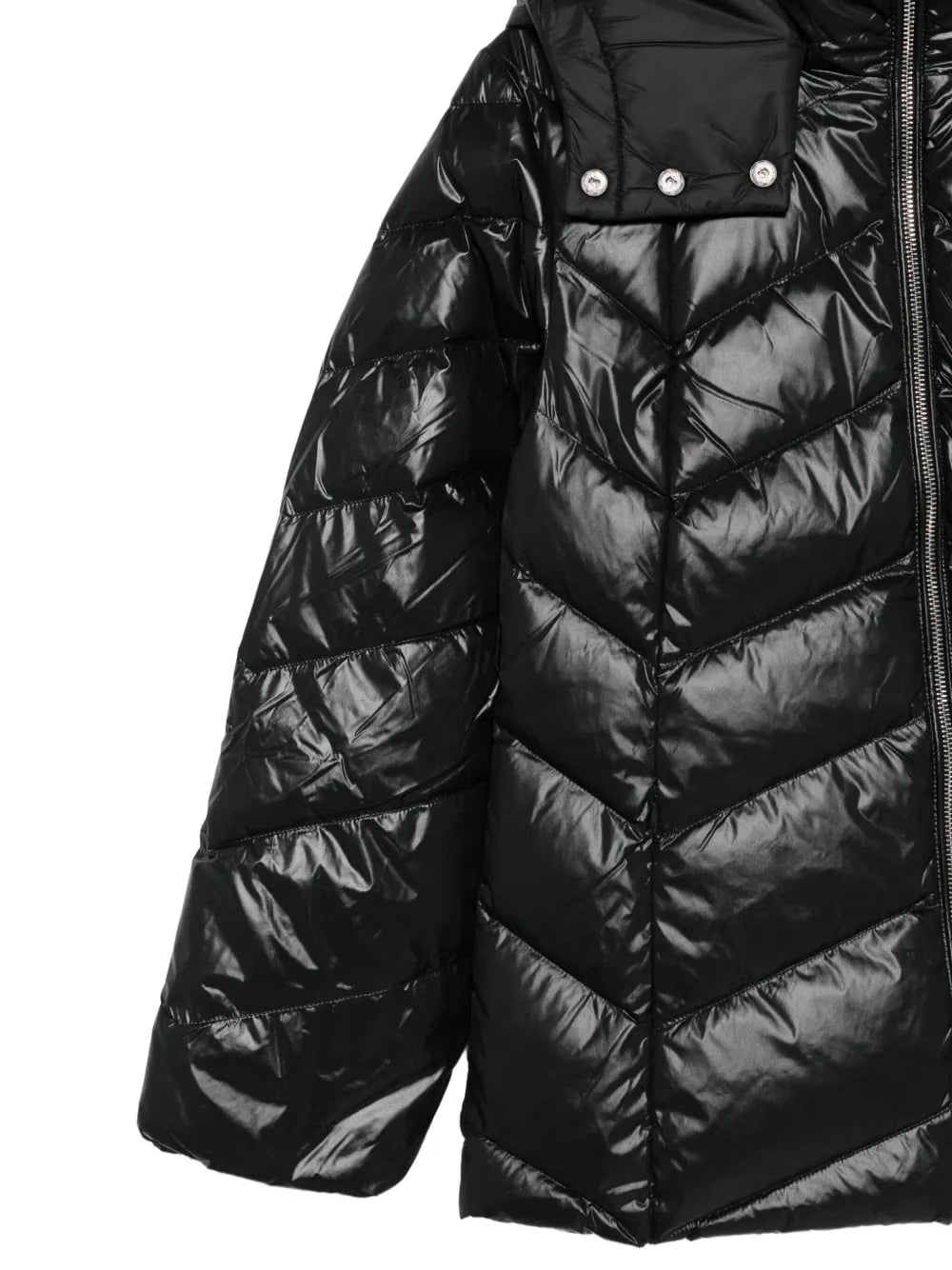 quilted-pattern hooded jacket