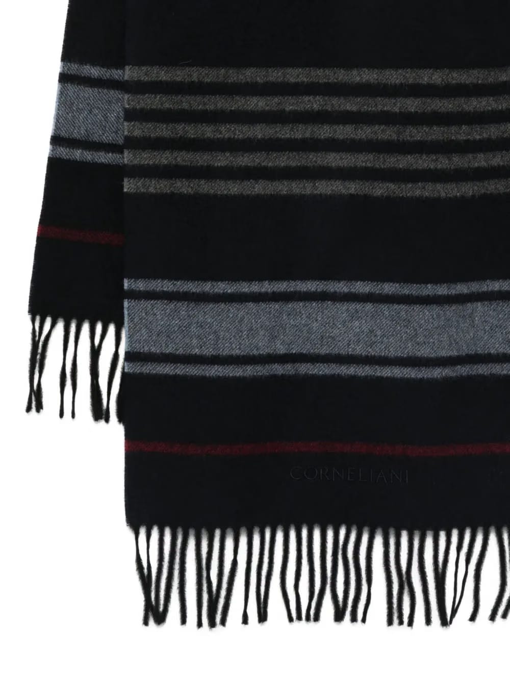 striped fringed scarf