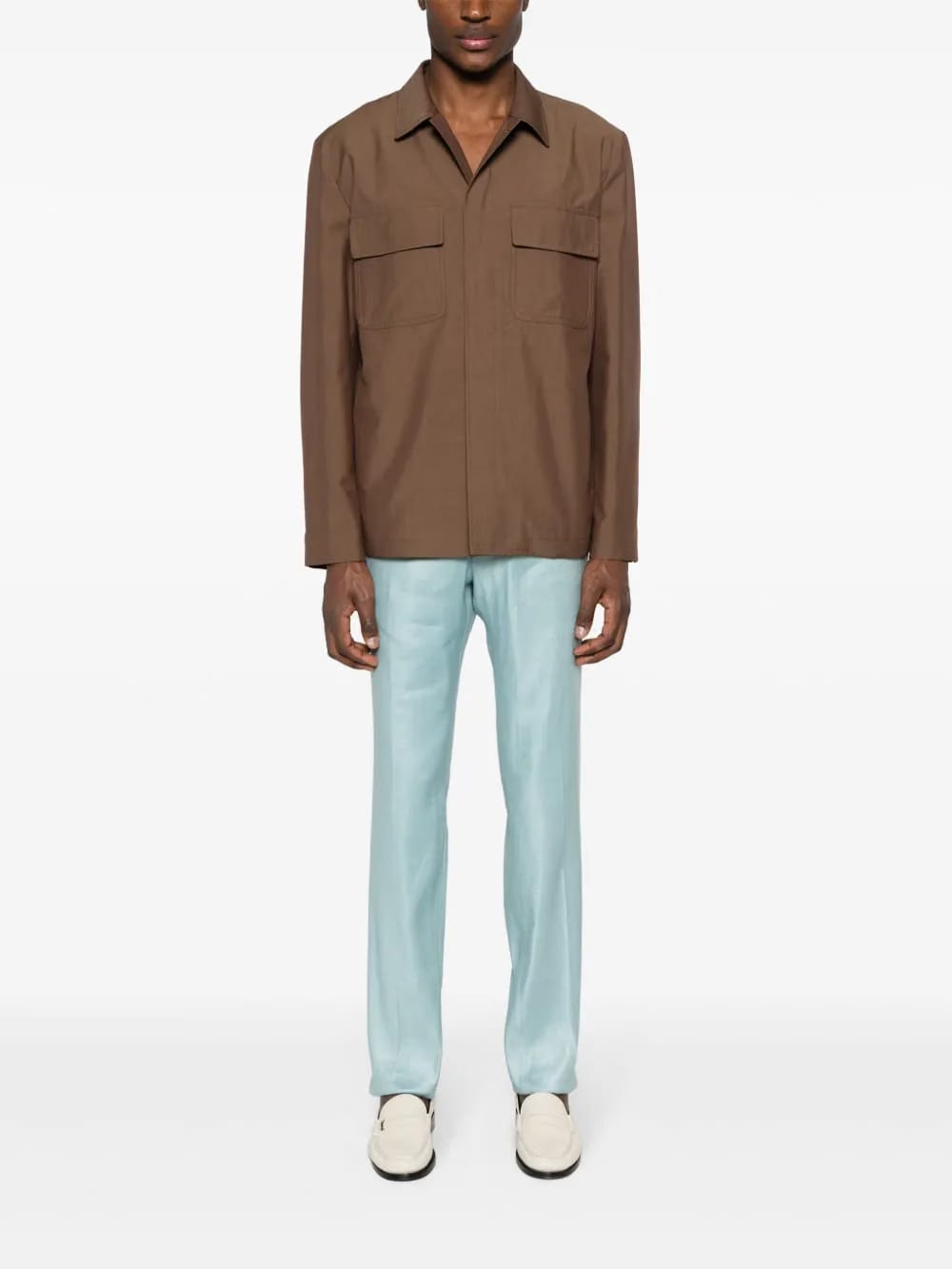spread-collar shirt jacket