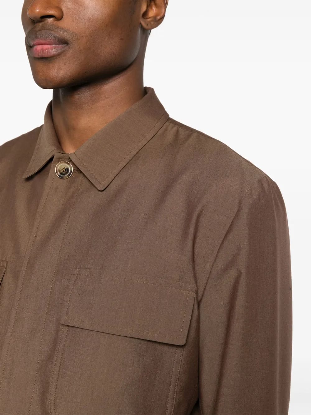 spread-collar shirt jacket