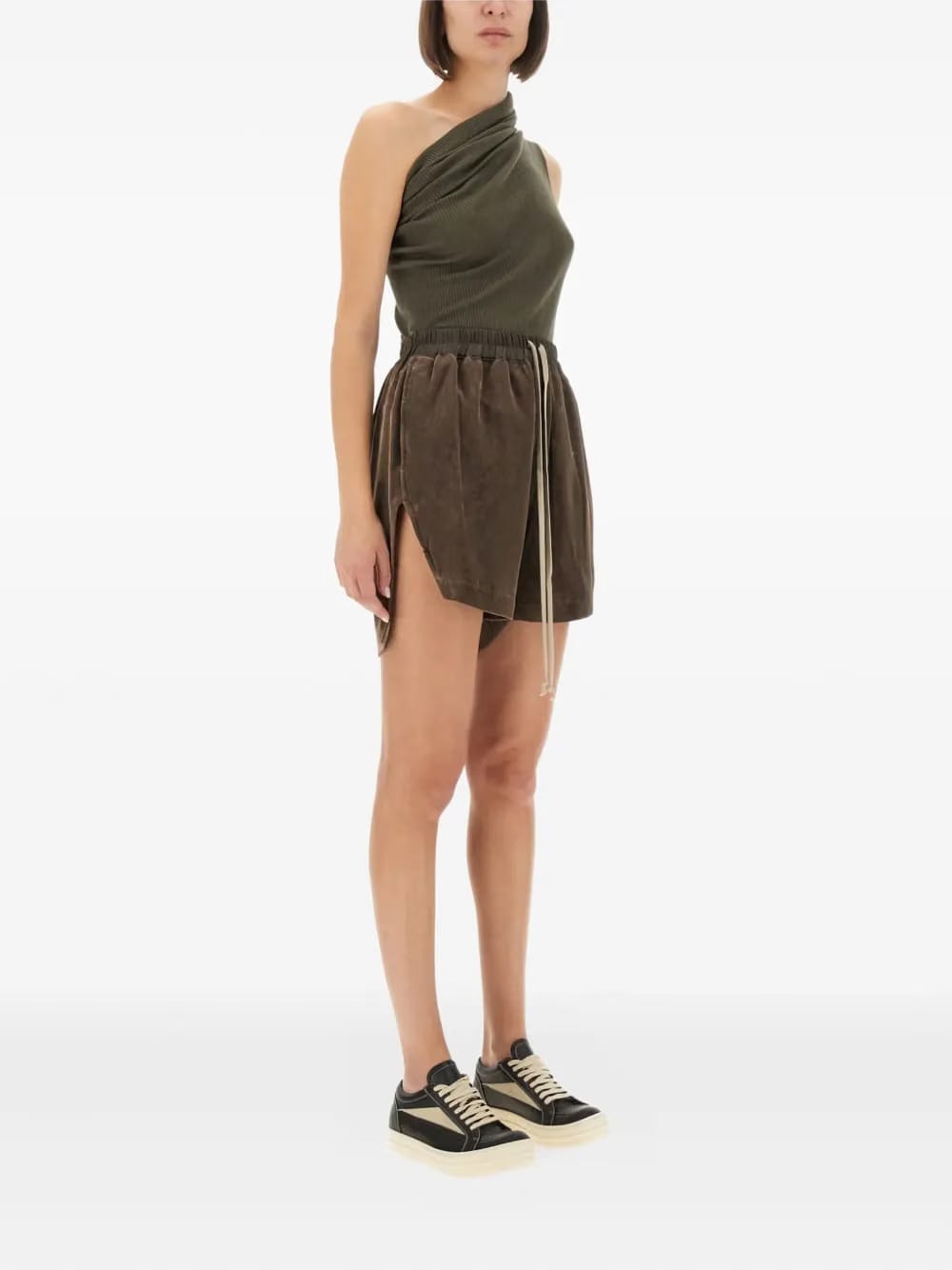 draped sleeveless top