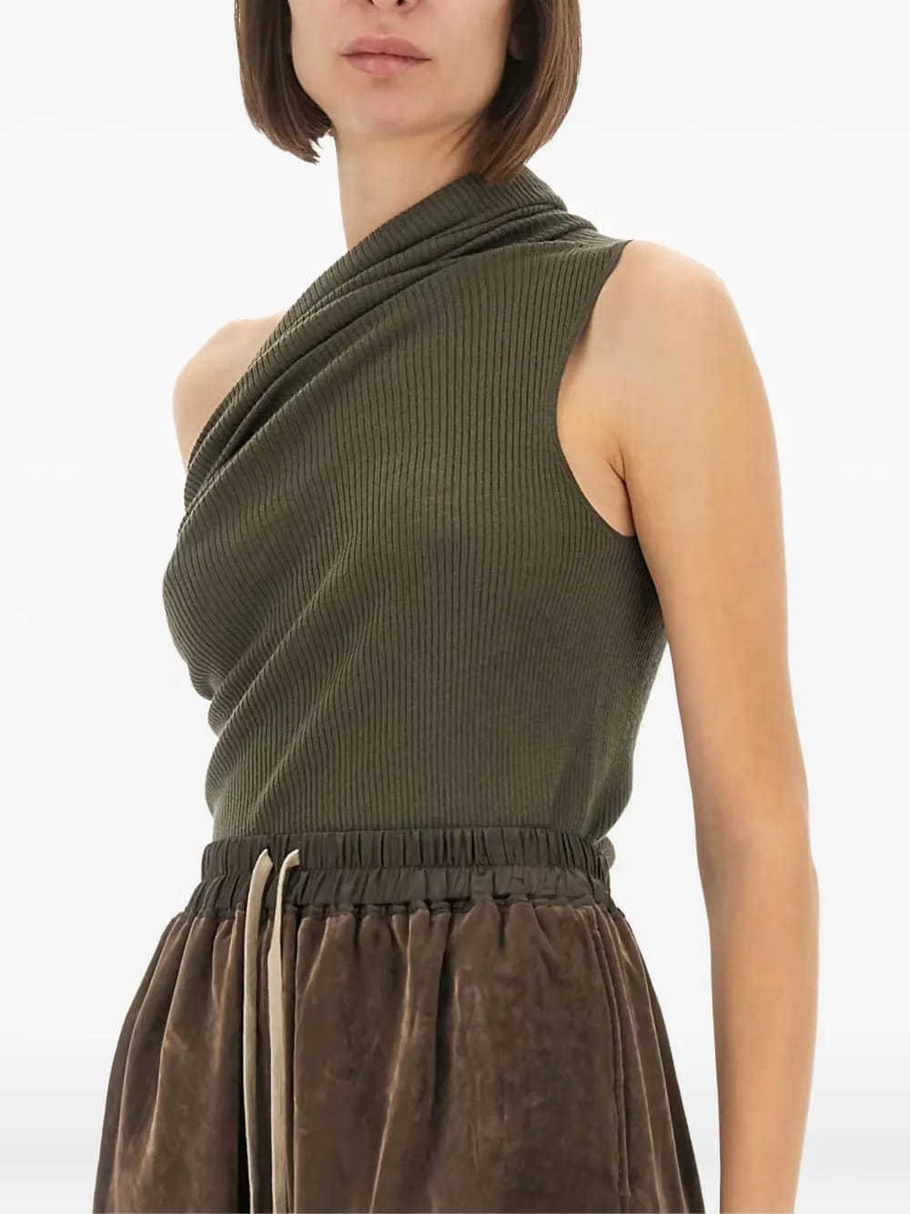 draped sleeveless top