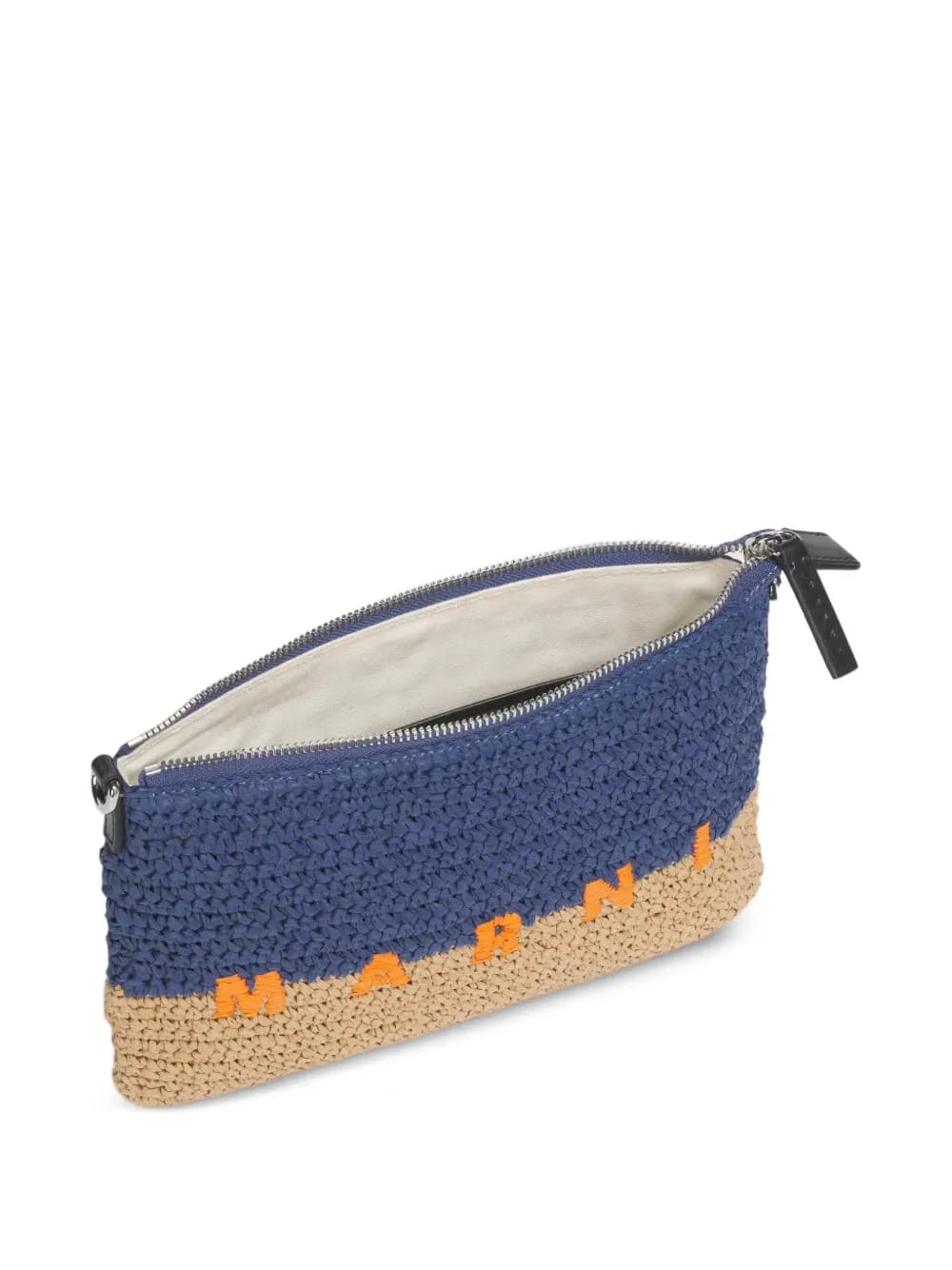 woven lettering messenger bag