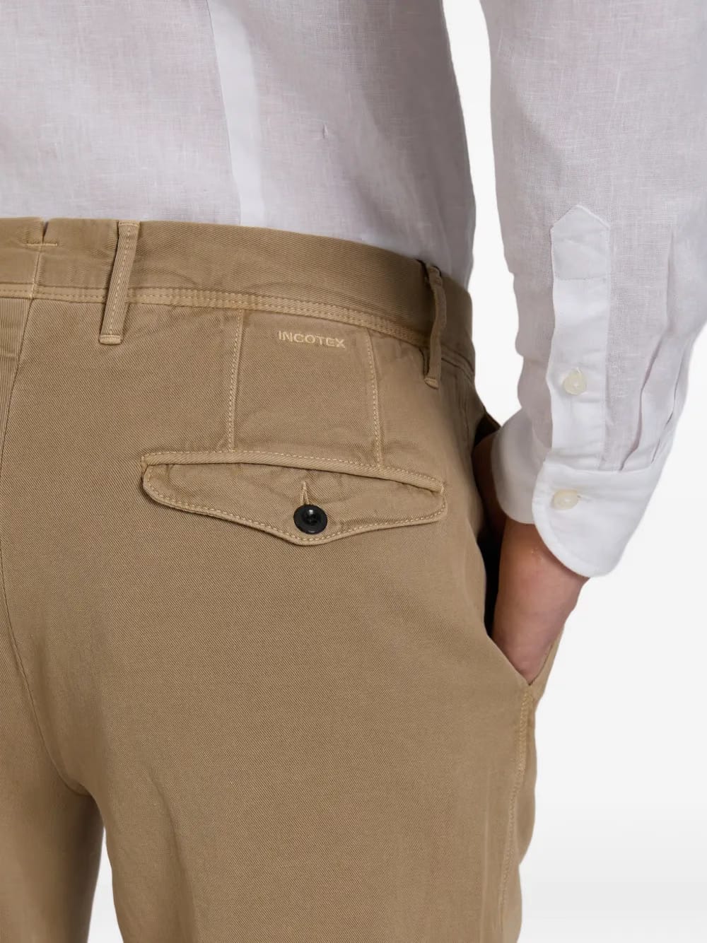buttoned tapered trousers