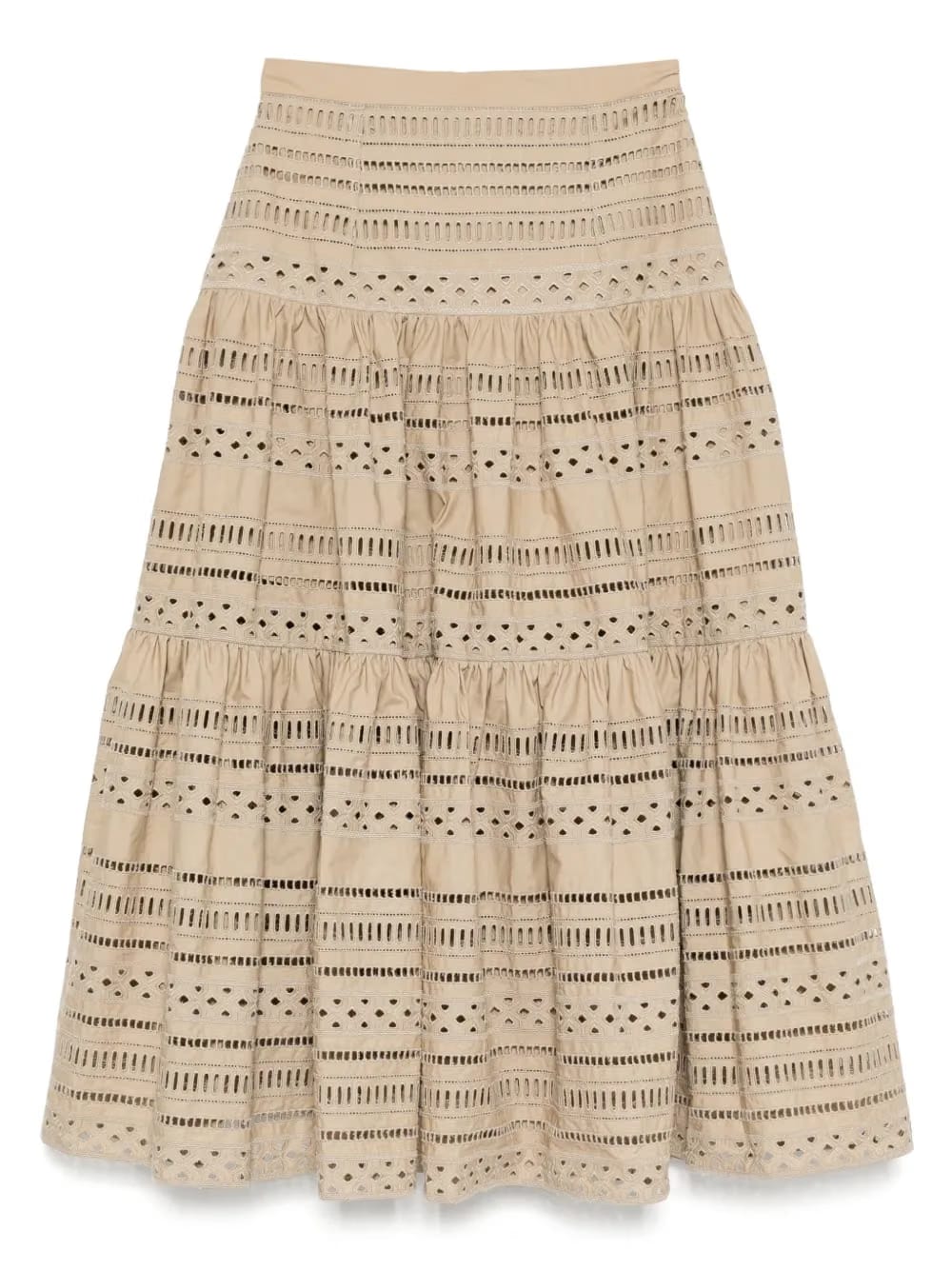 embroidered midi skirt