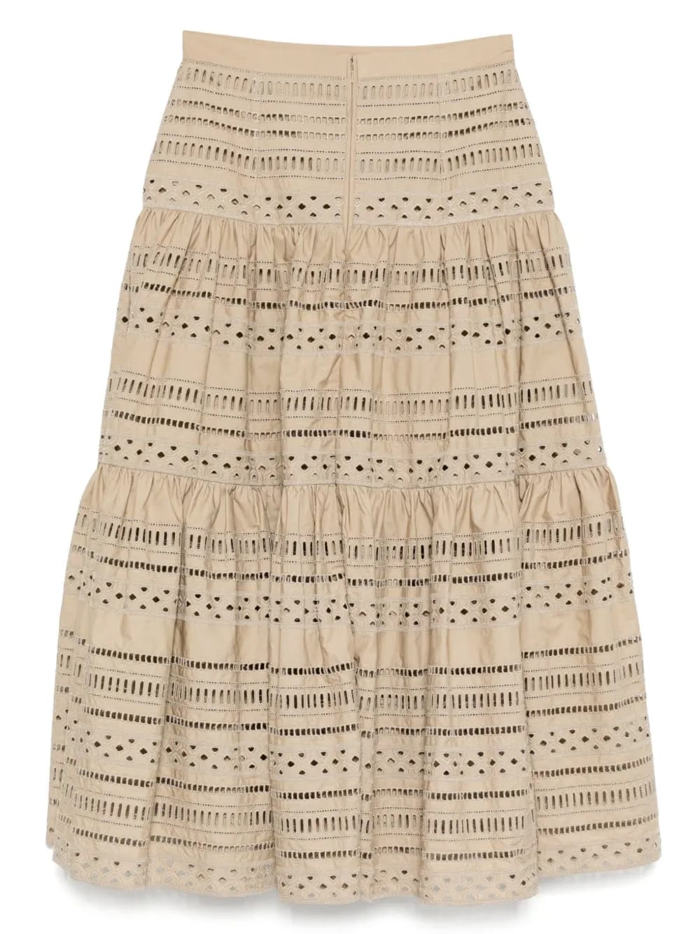embroidered midi skirt