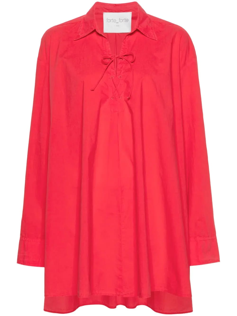 lace-up shirt minidress