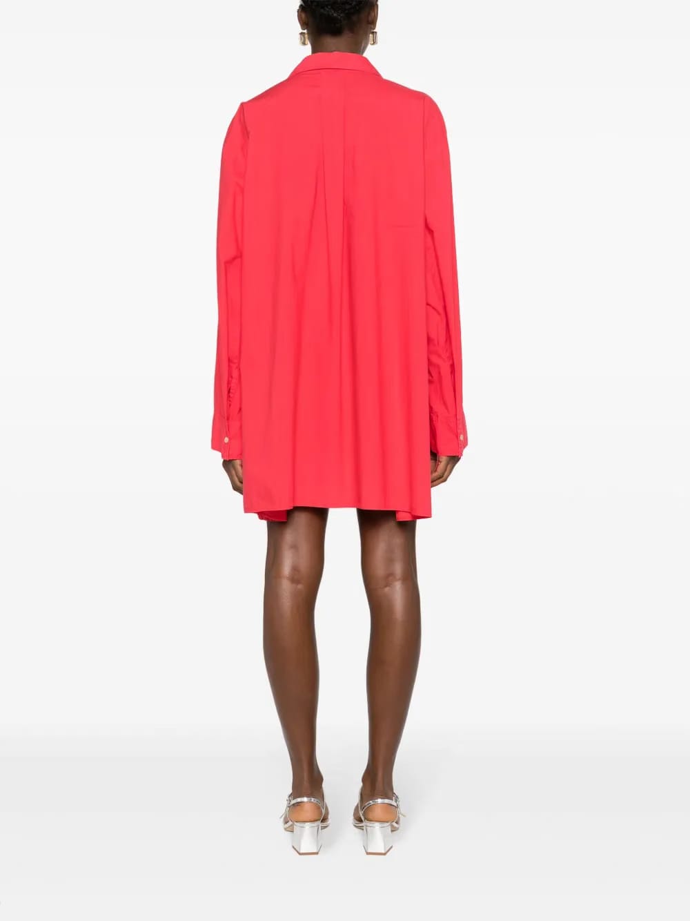 lace-up shirt minidress