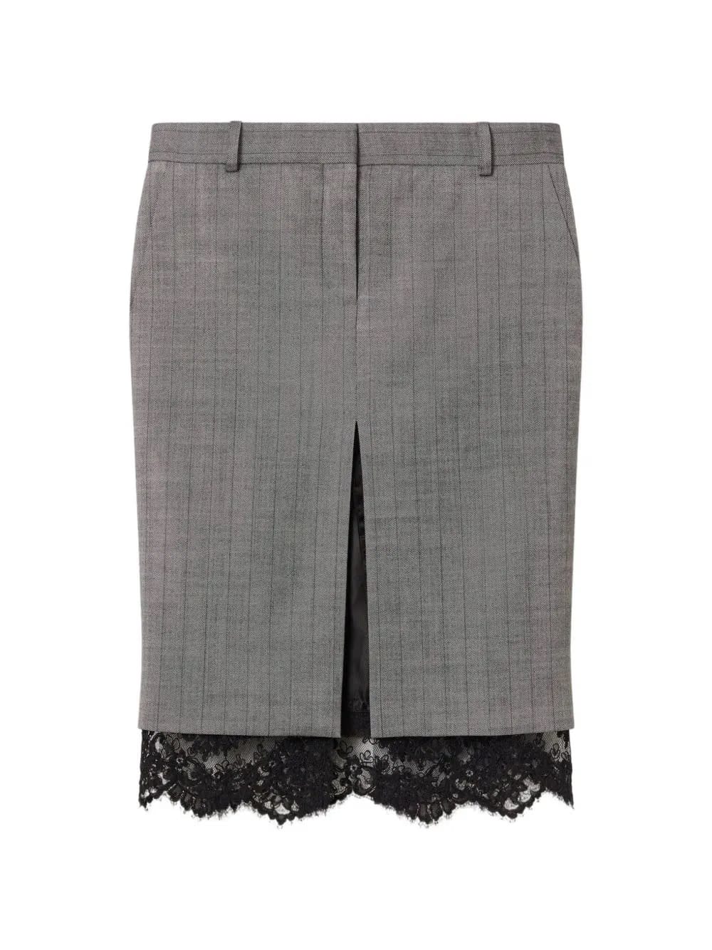 grisaille lace midi skirt