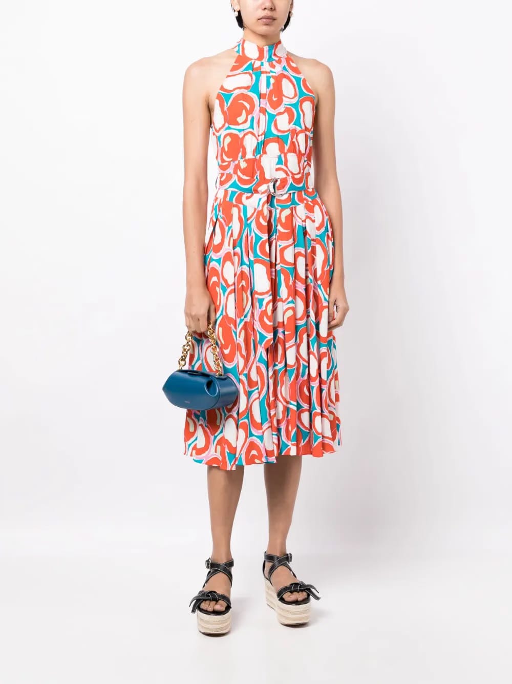 Nicola halter-neck printed dress
