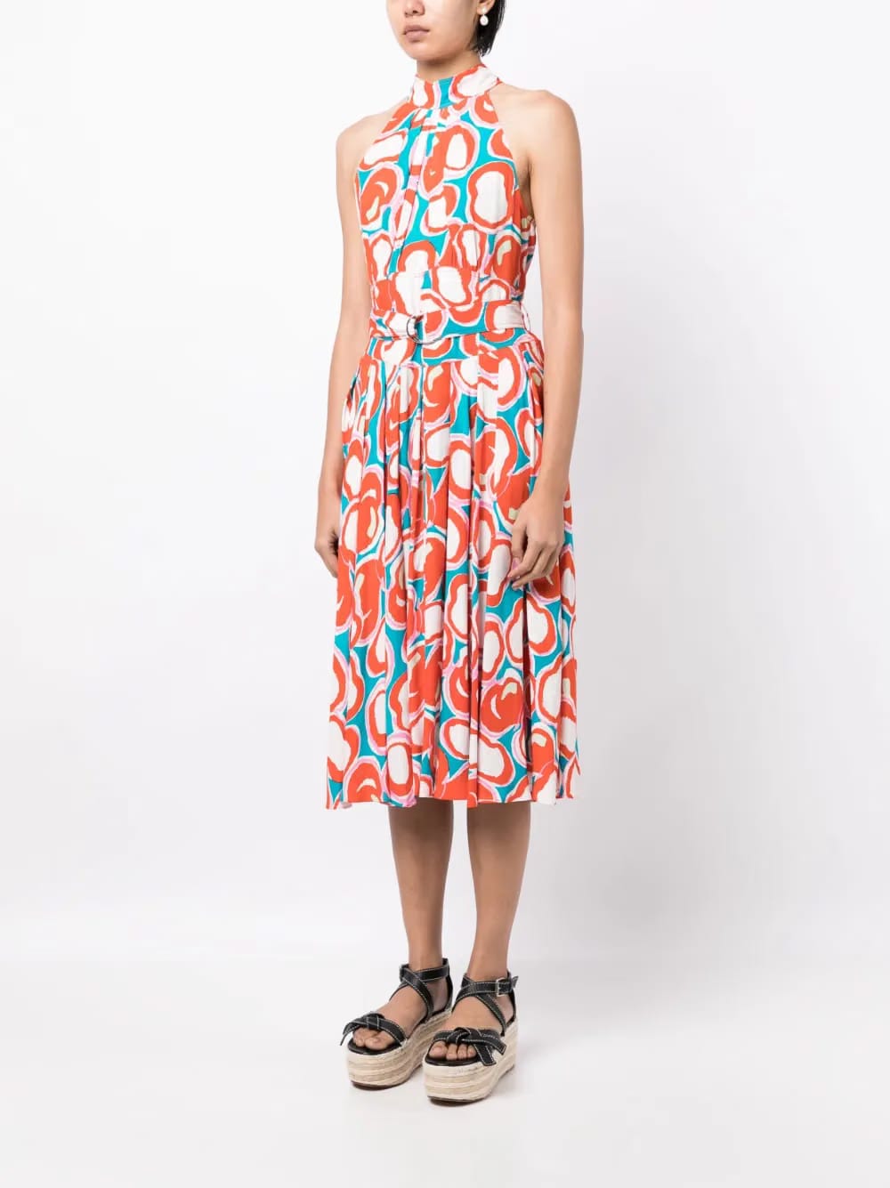 Nicola halter-neck printed dress