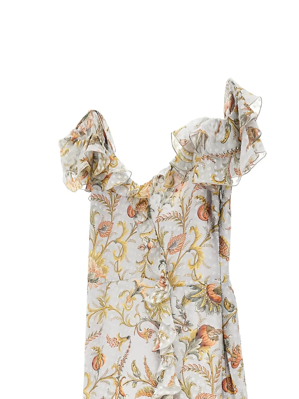 ruffled floral maxi dress