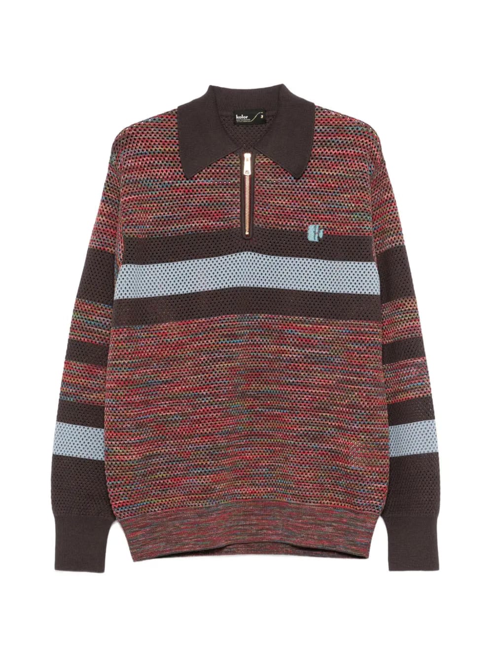 striped zip-up sweater