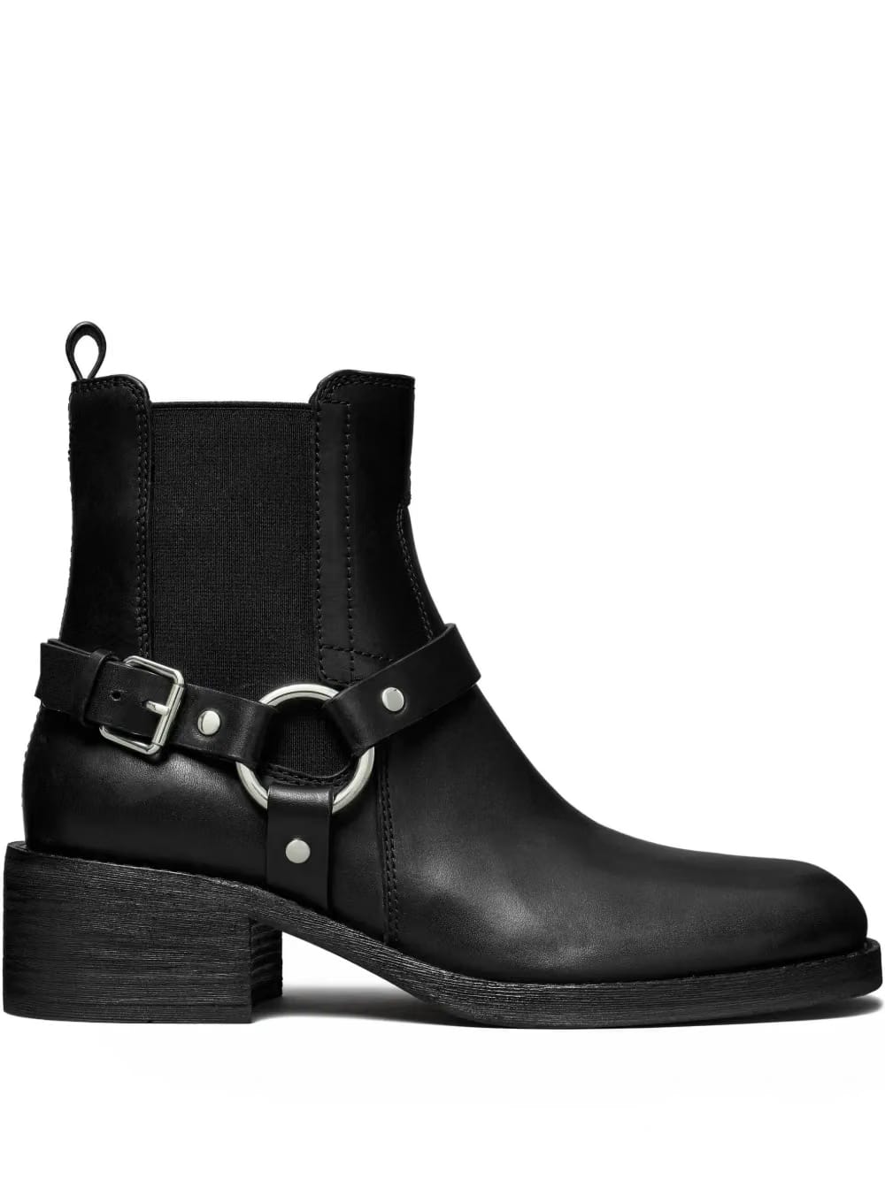 buckle-strap ring-detail ankle boots