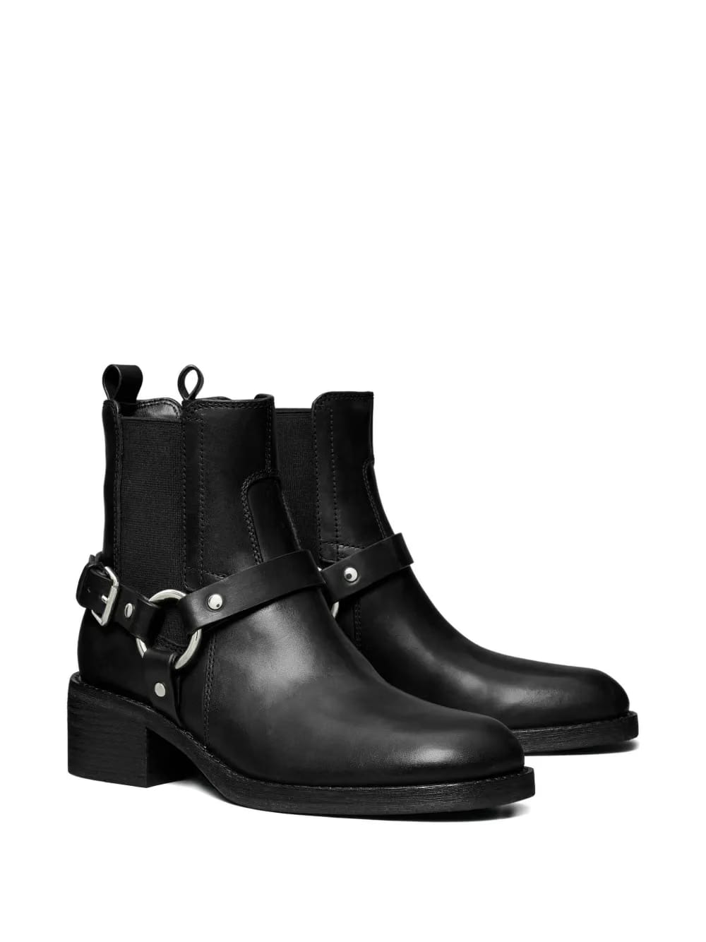 buckle-strap ring-detail ankle boots