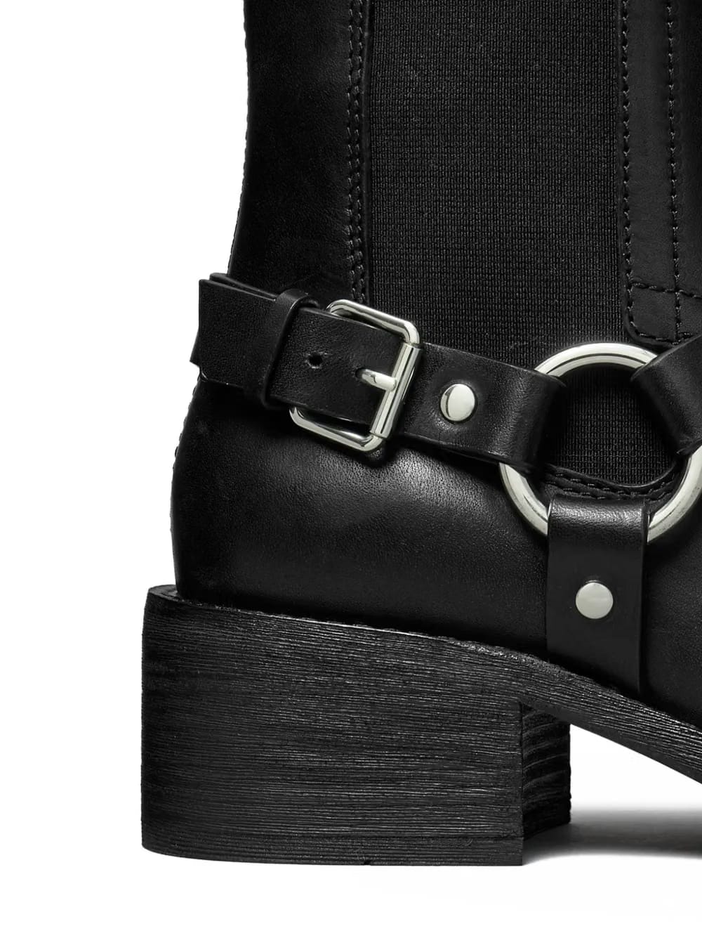 buckle-strap ring-detail ankle boots