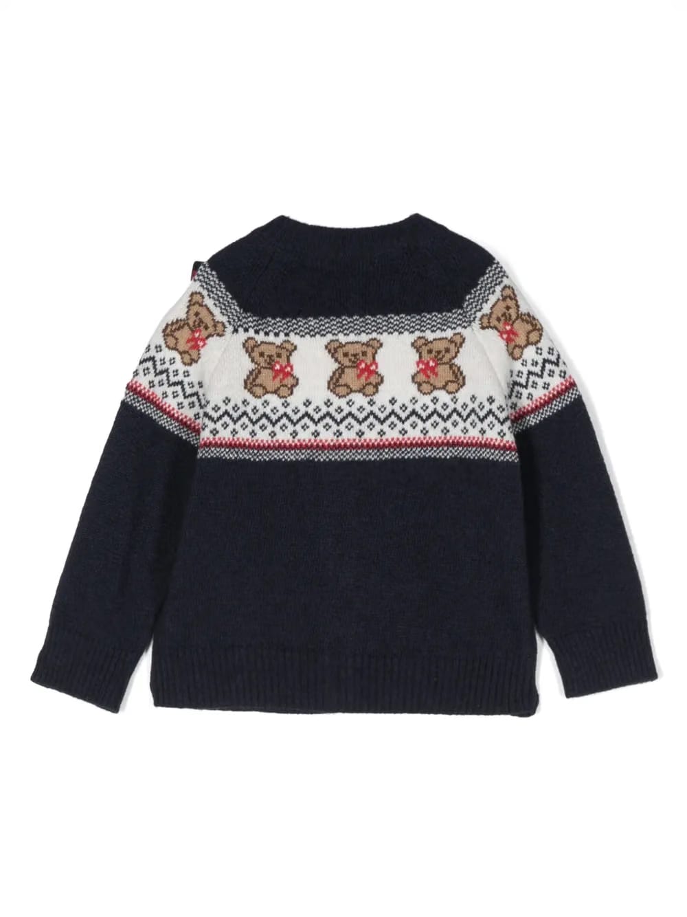 bow-detail intarsia-knit cardigan