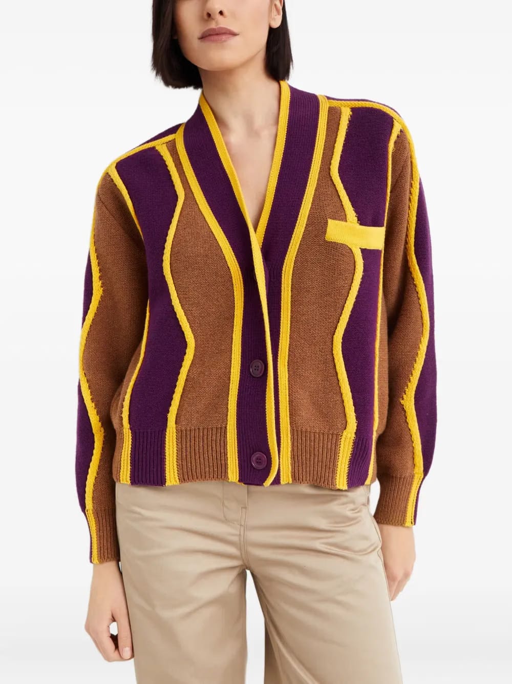 wavy-stripes cardigan