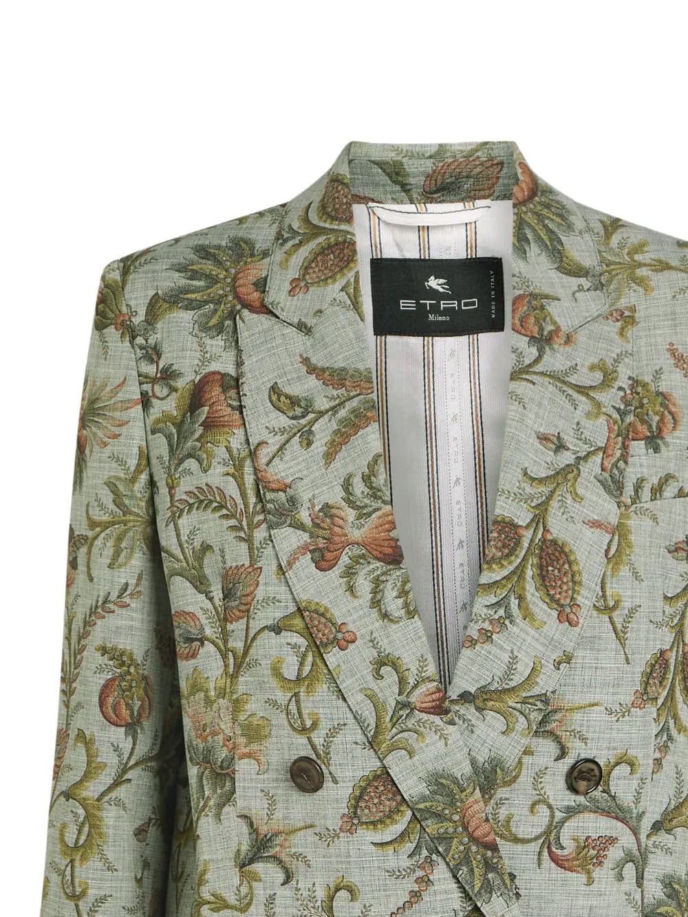 floral print double-breasted jacket