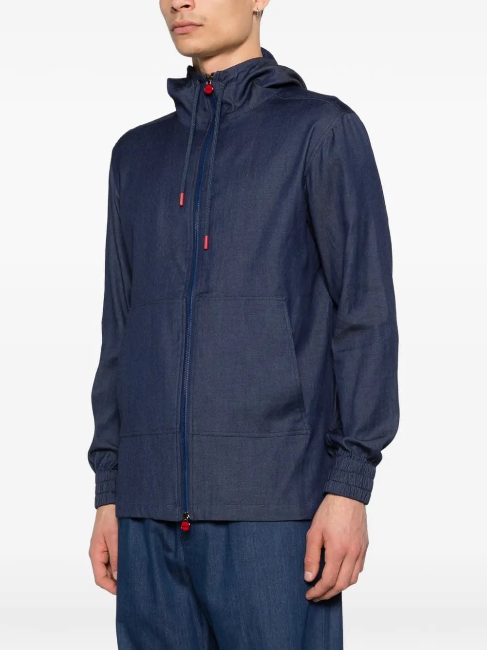 hooded zip-up overshirt