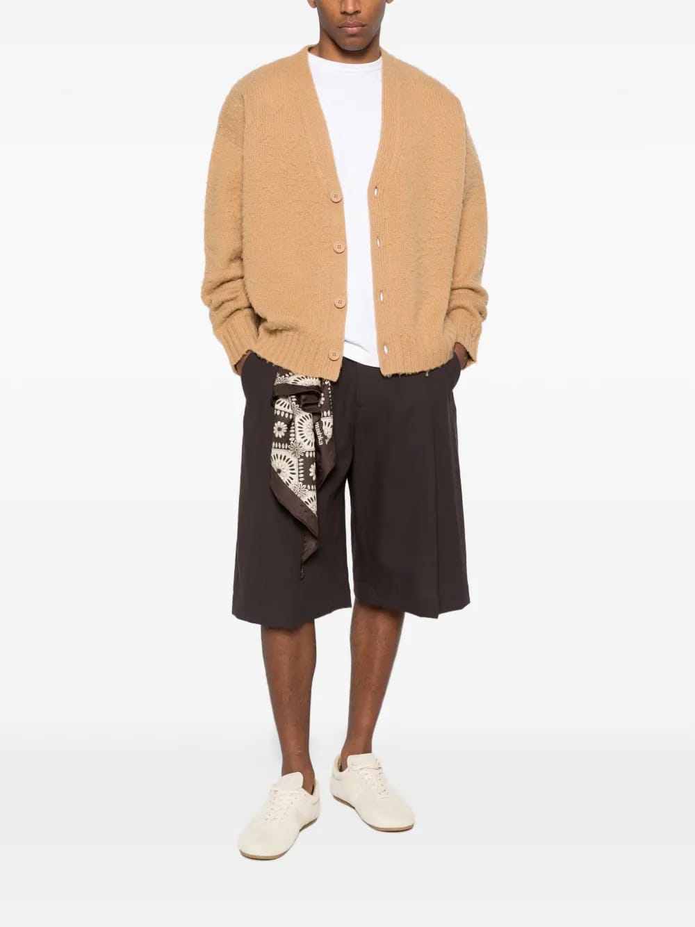 Studio button V-neck cardigan