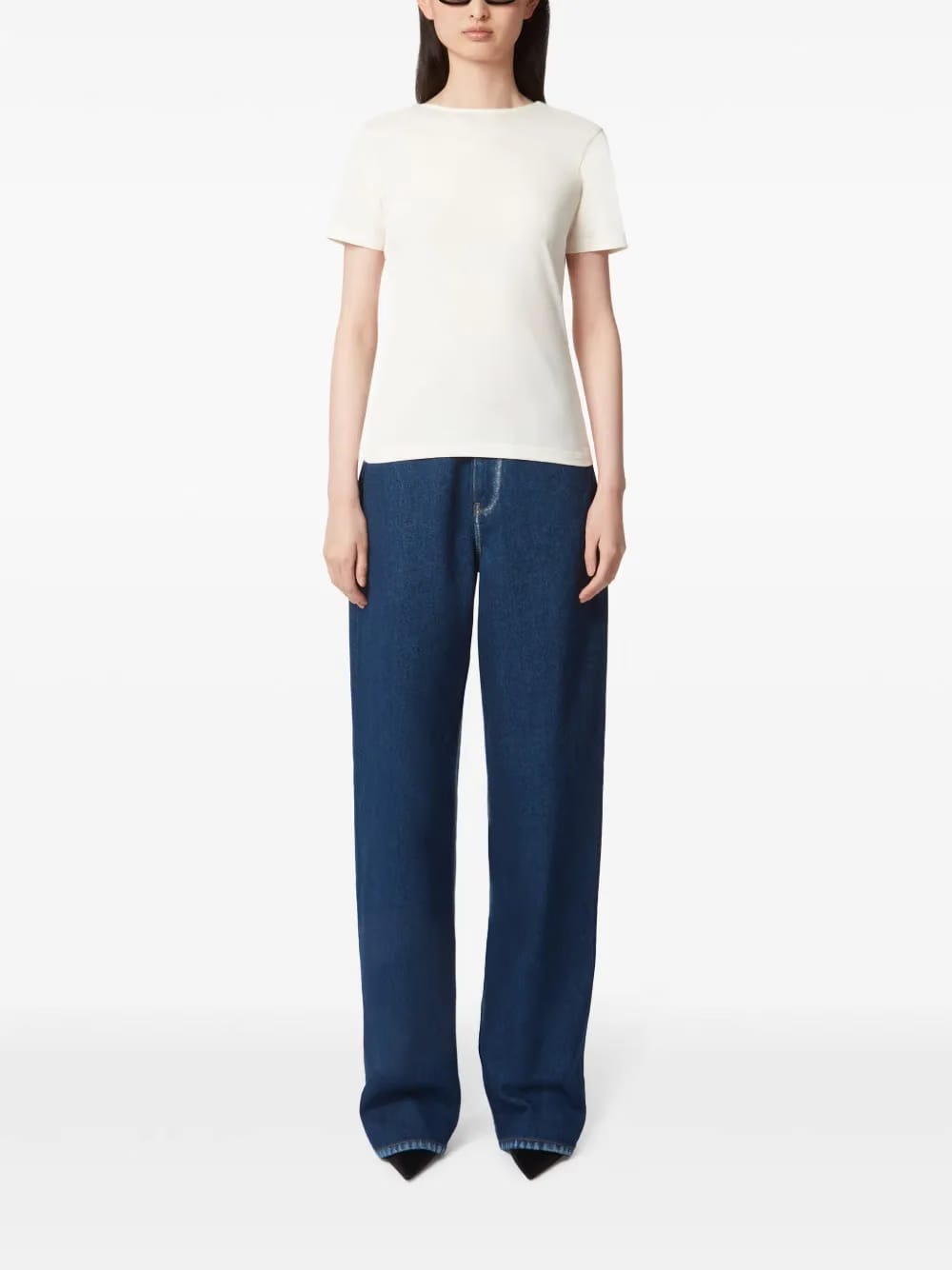 plunging draped back T-Shirt