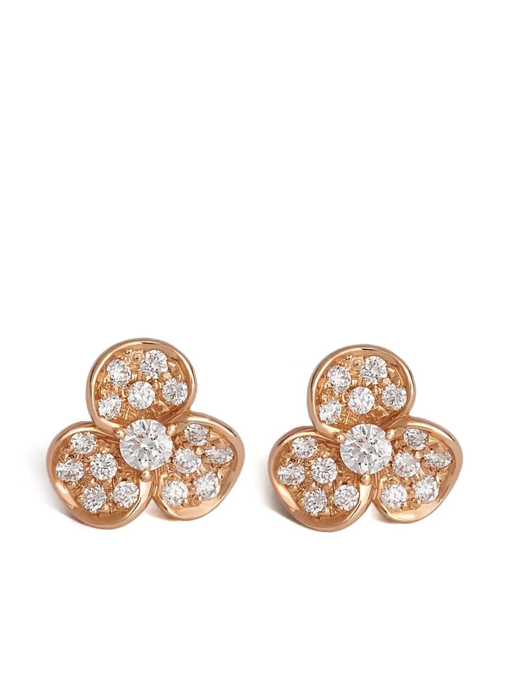 18K rose gold Candy Flora diamond stud earrings