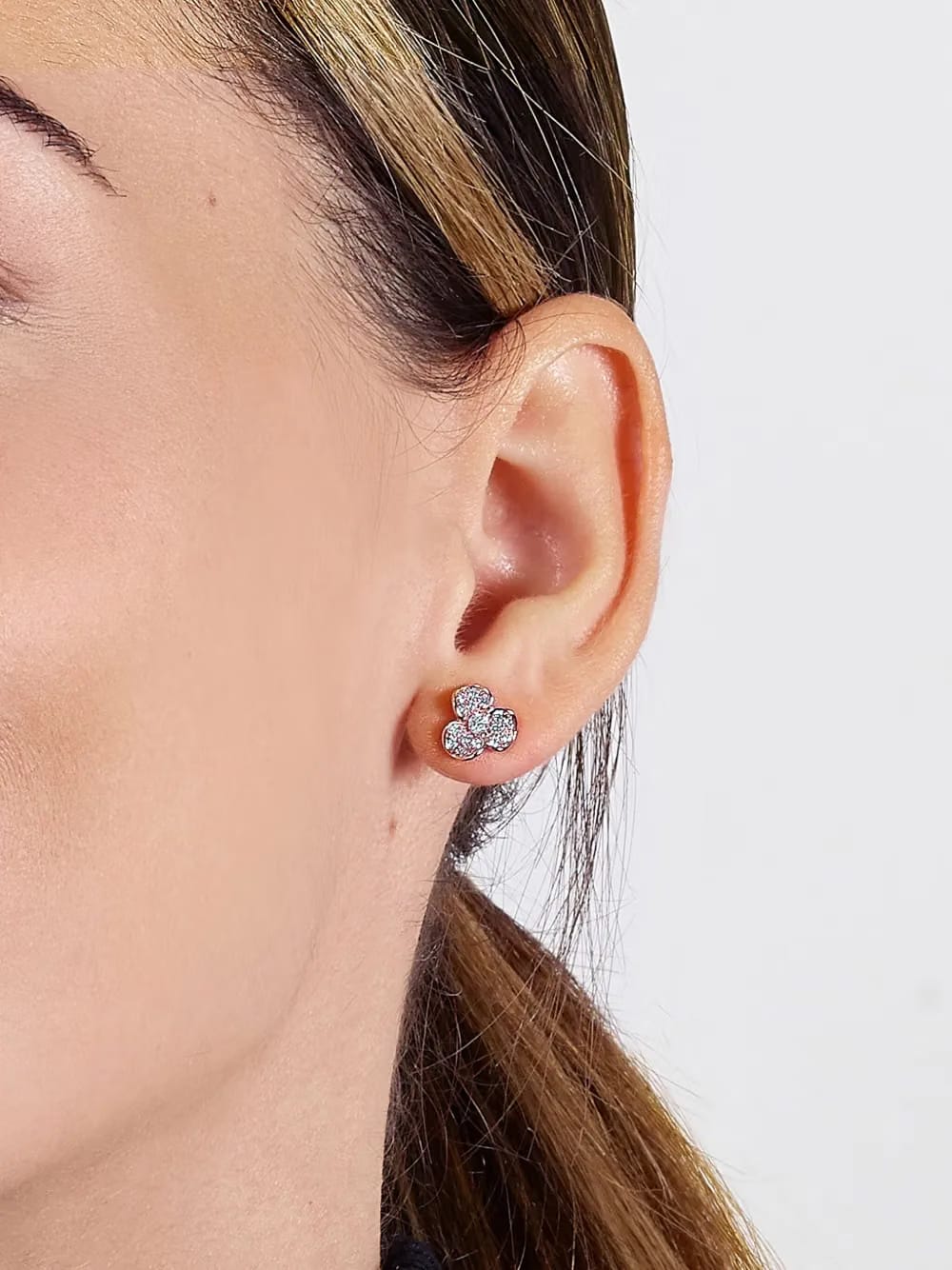 18K rose gold Candy Flora diamond stud earrings