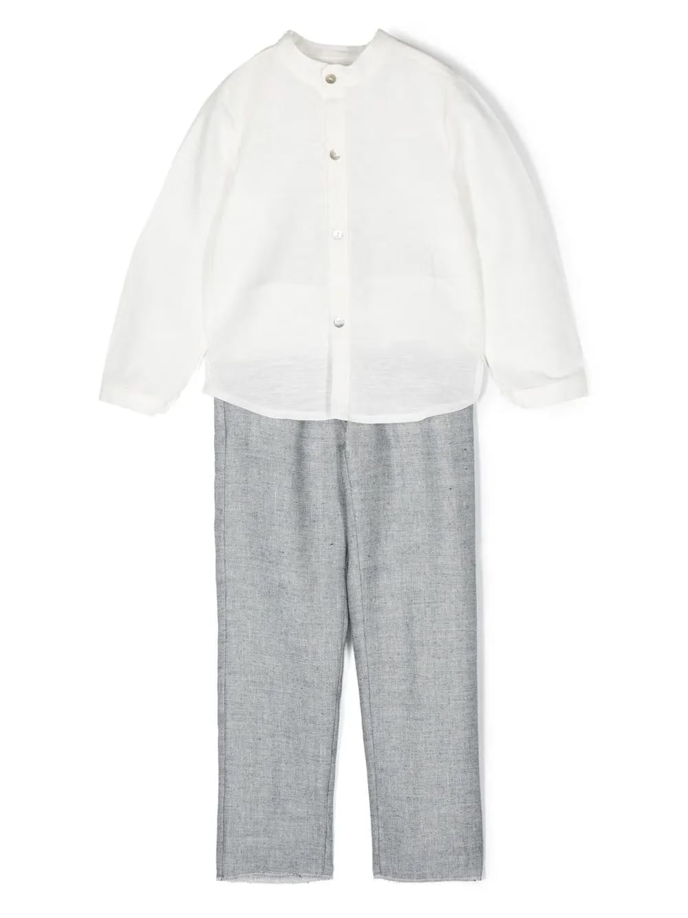 three-piece linen suit