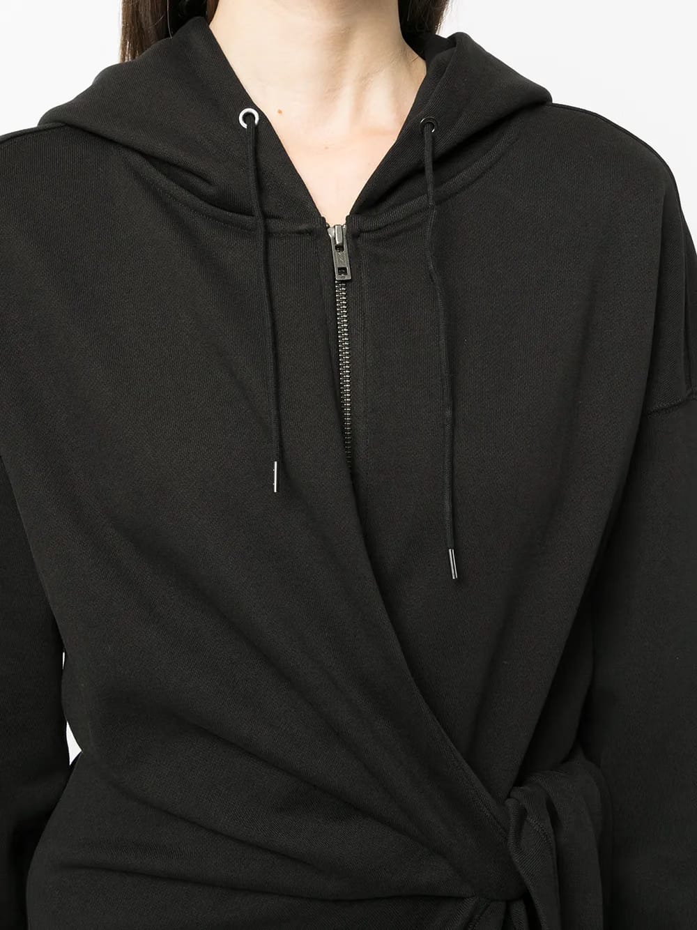 knot-detail hooded dress