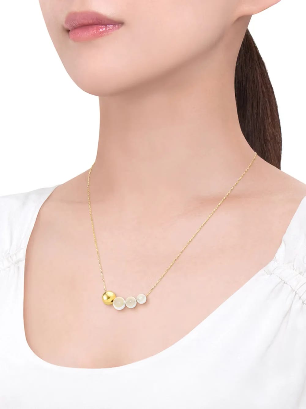18kt yellow gold Sliced necklace