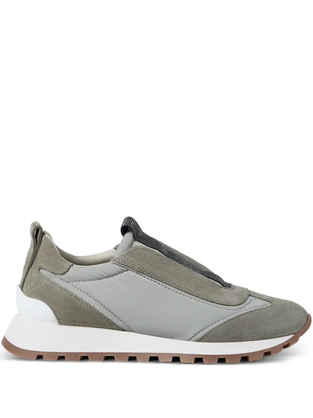 suede-panel slip-on sneakers