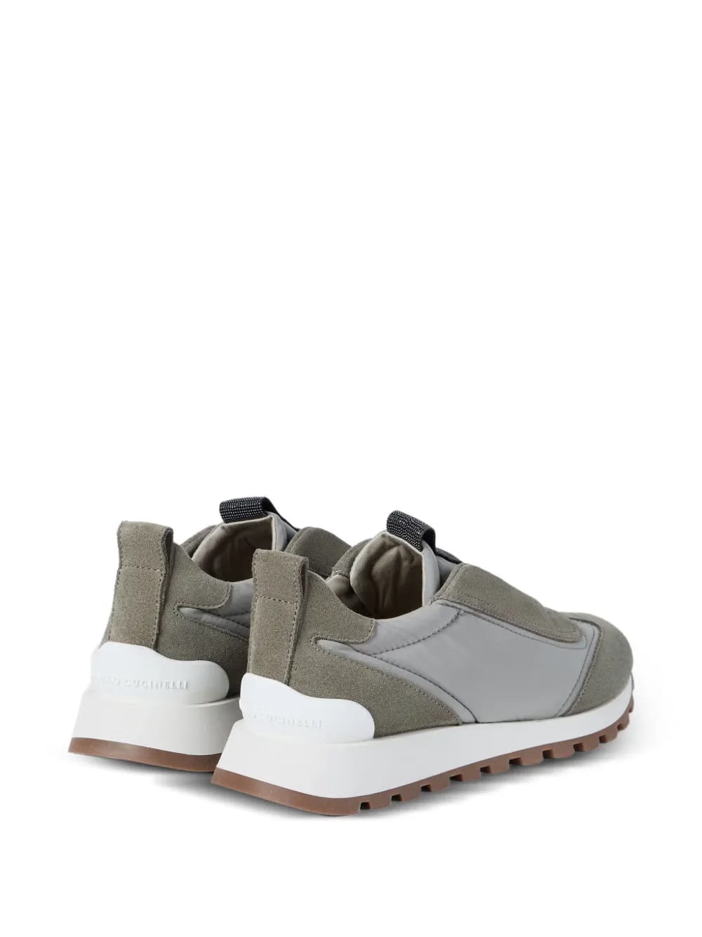 suede-panel slip-on sneakers