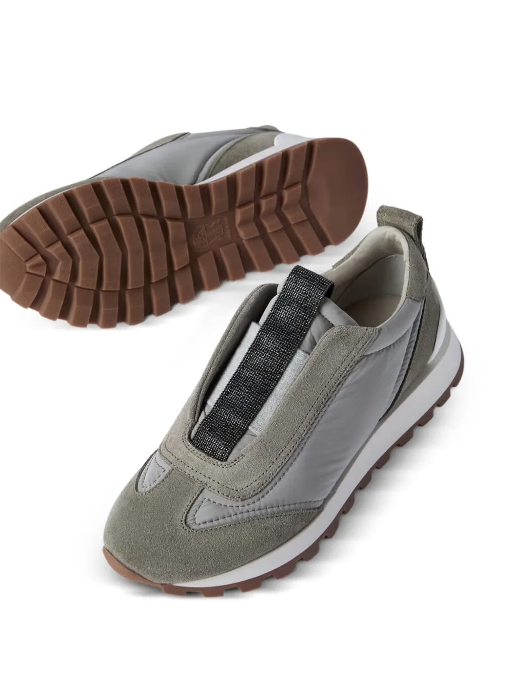 suede-panel slip-on sneakers