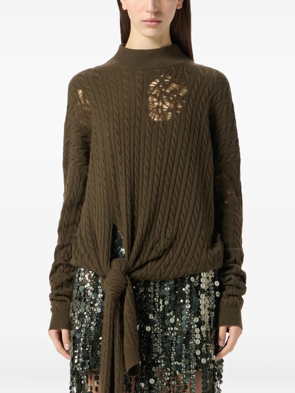 tie-detail sweater